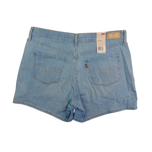 Levi's Denim Shorts Women's Size 12 Mom High Rise 4" Midi Blue Jean W31 Stretch - Picture 2 of 11